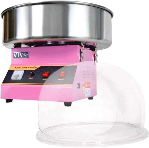 A pink candy machine with a lid on top, perfect for any bubble house party.