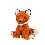 A stuffed fox sitting on a white background, perfect for a Texas-themed party rental.